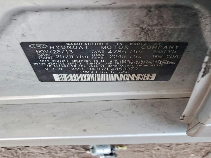 56103016 :رقم المزاد ، KMHFH4JG7EA350079 vin ، 2014 Hyundai Azera مزاد بيع