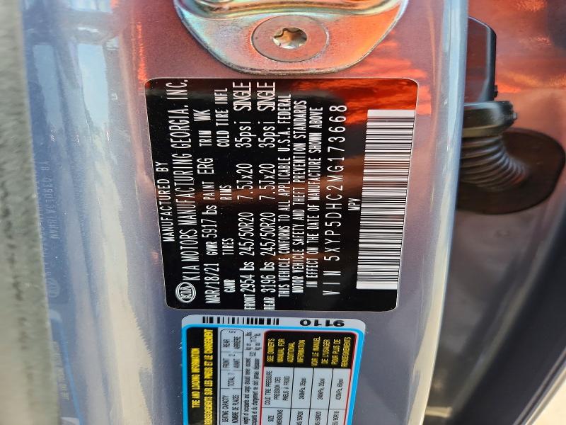 59191796 :رقم المزاد ، 5XYP5DHC2MG173668 vin ، 2021 Kia Telluride مزاد بيع