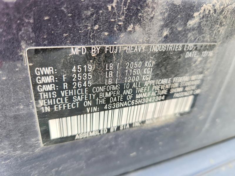 Продаж на аукціоні авто 2017 Subaru Legacy, vin: 4S3BNAC65H3042304, номер лоту: 58618256
