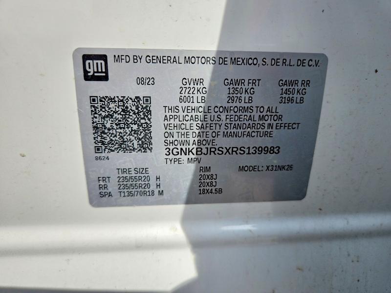 2024 Chevrolet Blazer მანქანა იყიდება აუქციონზე, vin: 3GNKBJRSXRS139983, აუქციონის ნომერი: 57353196