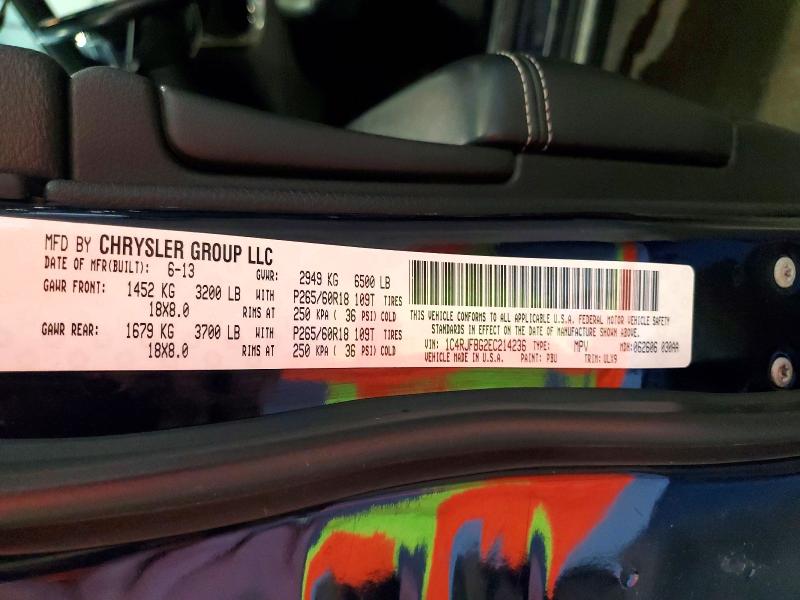 2014 Jeep Grand Cherokee მანქანა იყიდება აუქციონზე, vin: 1C4RJFBG2EC214236, აუქციონის ნომერი: 58255056