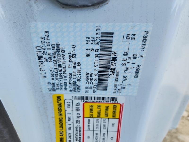 2025 Ford Mustang მანქანა იყიდება აუქციონზე, vin: 1FA6P8CF8S5401294, აუქციონის ნომერი: 58014466