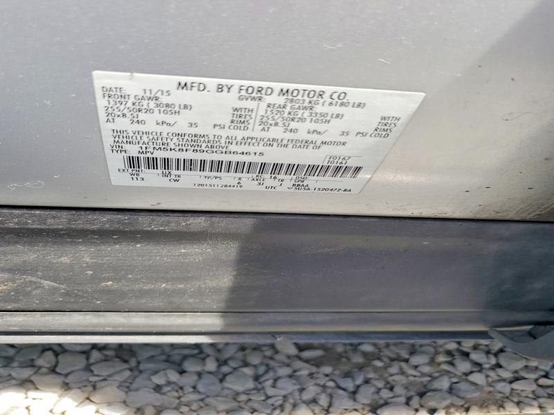 56237666 :رقم المزاد ، 1FM5K8F89GGB64615 vin ، 2016 Ford Explorer مزاد بيع