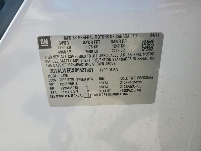 2011 Gmc Terrain მანქანა იყიდება აუქციონზე, vin: 2CTALWECXB6427931, აუქციონის ნომერი: 57558126