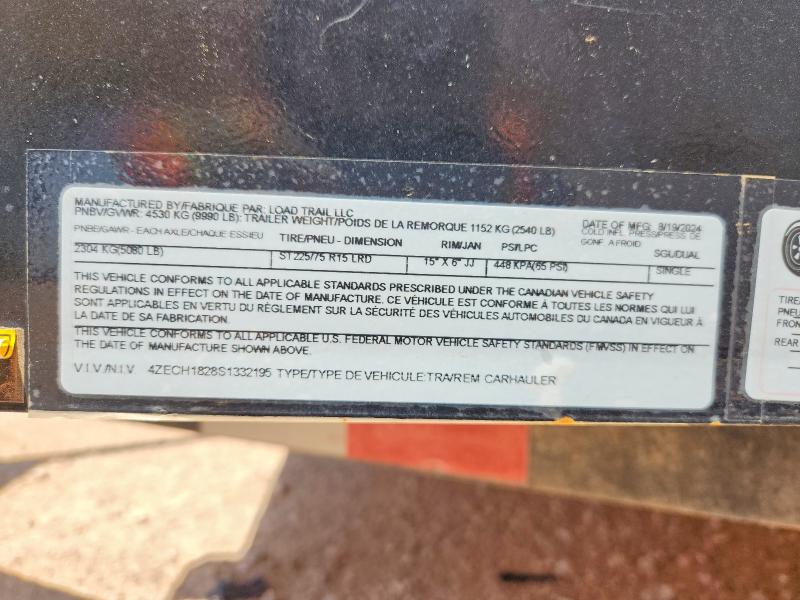 2025 Load Trail Unknown მანქანა იყიდება აუქციონზე, vin: 4ZECH1828S1332195, აუქციონის ნომერი: 55650756