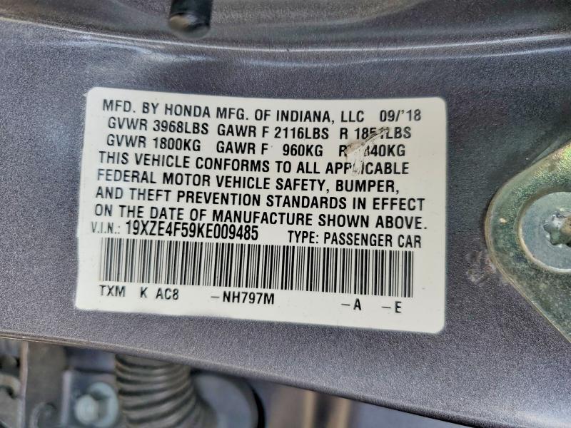 Продажа на аукционе авто 2019 Honda Insight, vin: 19XZE4F59KE009485, номер лота: 55742466