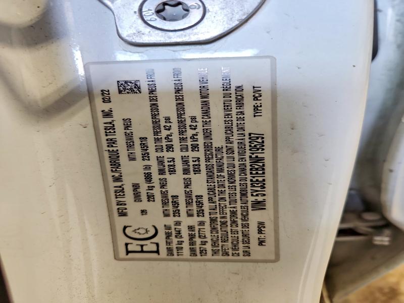 Продажа на аукционе авто 2022 Tesla Model 3, vin: 5YJ3E1EB2NF195297, номер лота: 55129116