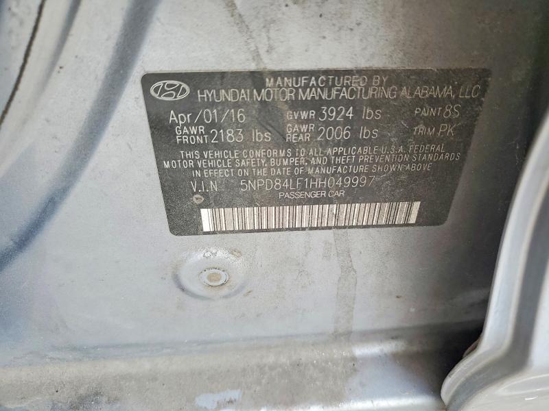 Продажа на аукционе авто 2017 Hyundai Elantra, vin: 5NPD84LF1HH049997, номер лота: 57838006