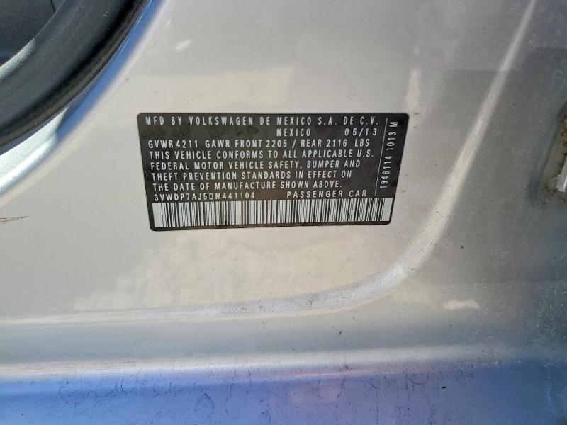 Продажа на аукционе авто 2013 Volkswagen Jetta, vin: 3VWDP7AJ5DM441104, номер лота: 56704516