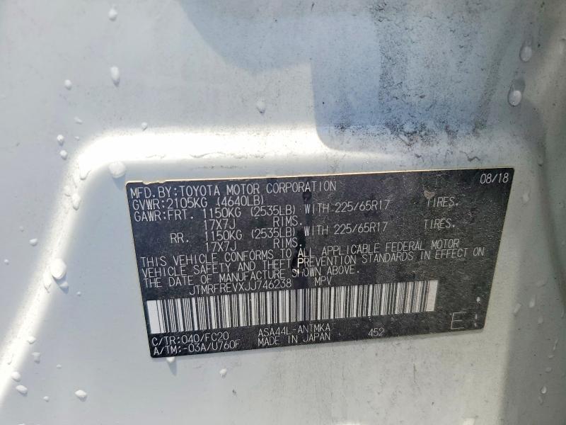 Продаж на аукціоні авто 2018 Toyota Rav4, vin: JTMRFREVXJJ746238, номер лоту: 57763056