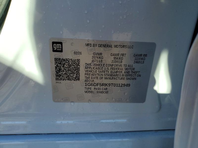 2026 Cadillac Ct4 მანქანა იყიდება აუქციონზე, vin: 1G6DF5RK9T0112949, აუქციონის ნომერი: 57186686