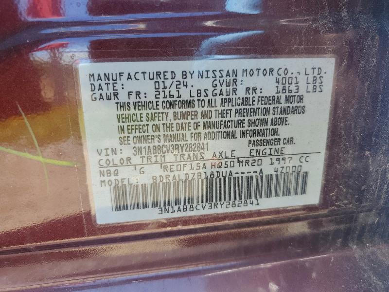 58560496 :رقم المزاد ، 3N1AB8CV3RY282841 vin ، 2024 Nissan Sentra مزاد بيع