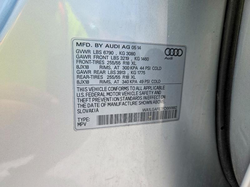 Aukcja sprzedaży 2015 Audi Q7, vin: WA1LGAFE7FD000882, numer aukcji: 58416276