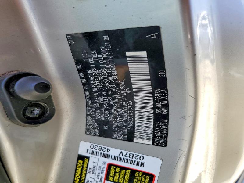 2007 Toyota Sienna მანქანა იყიდება აუქციონზე, vin: 5TDZK23C17S078104, აუქციონის ნომერი: 56533226