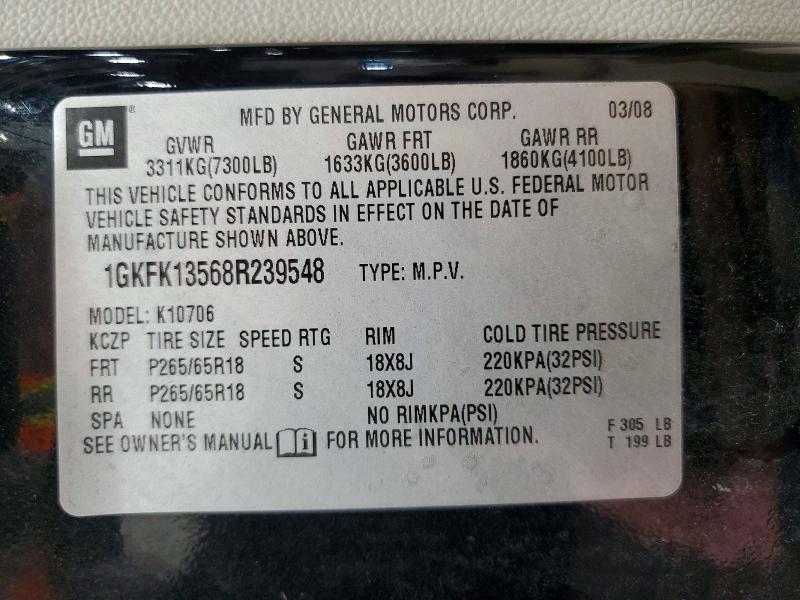 Продаж на аукціоні авто 2008 Gmc Yukon, vin: 1GKFK13568R239548, номер лоту: 58869266