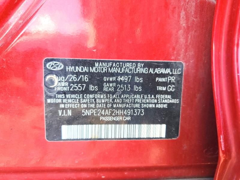 Aukcja sprzedaży 2017 Hyundai Sonata, vin: 5NPE24AF2HH491373, numer aukcji: 55898036