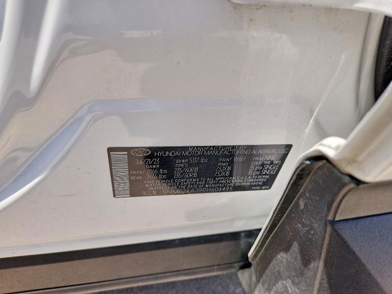 2023 Hyundai Santa Fe მანქანა იყიდება აუქციონზე, vin: 5NMS24AJ9PH604495, აუქციონის ნომერი: 58622216