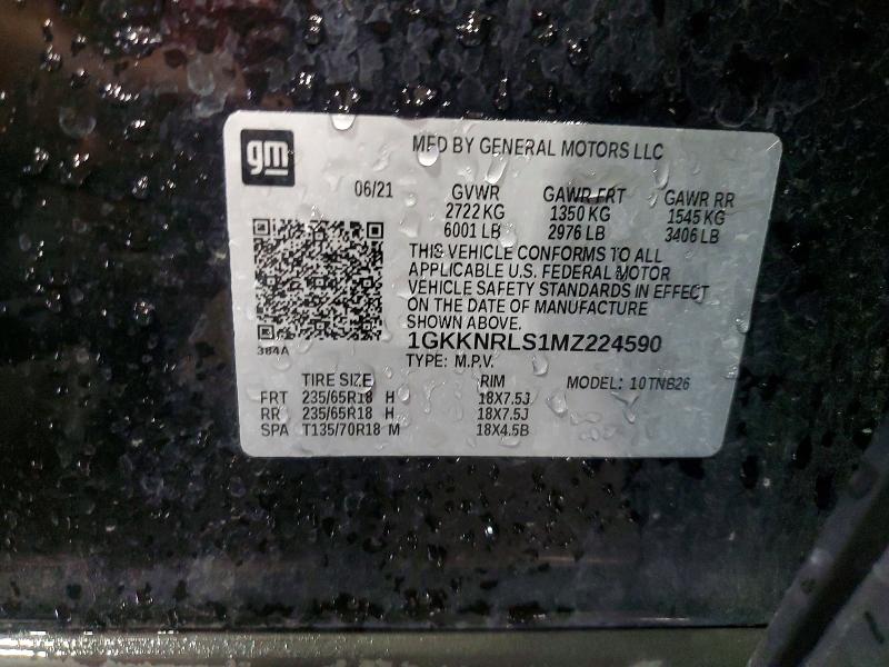Aukcja sprzedaży 2021 Gmc Acadia, vin: 1GKKNRLS1MZ224590, numer aukcji: 55558886