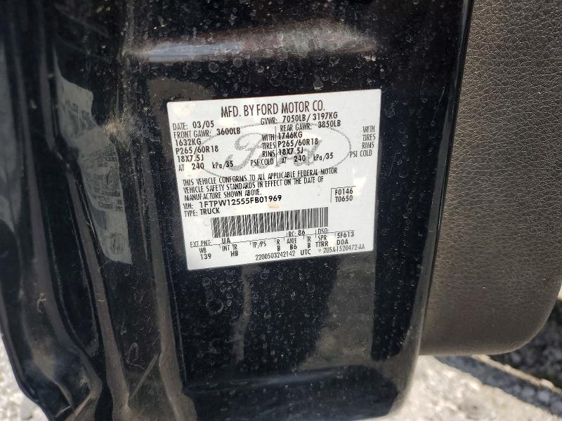 55943086 :رقم المزاد ، 1FTPW12555FB01969 vin ، 2005 Ford F150 مزاد بيع