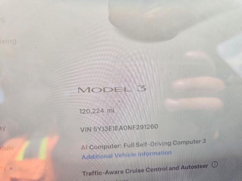 Продаж на аукціоні авто 2022 Tesla Model 3, vin: 5YJ3E1EA0NF291260, номер лоту: 58052226
