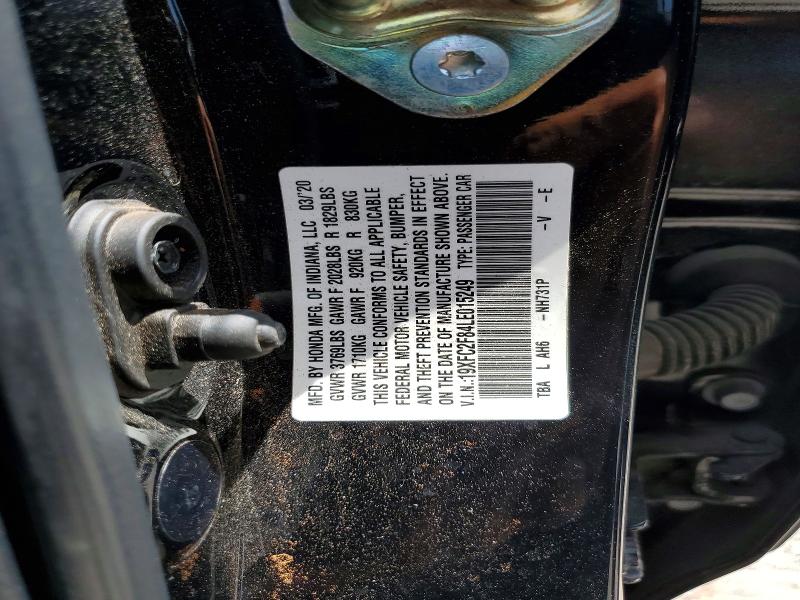 Продаж на аукціоні авто 2020 Honda Civic, vin: 19XFC2F84LE015249, номер лоту: 59323976