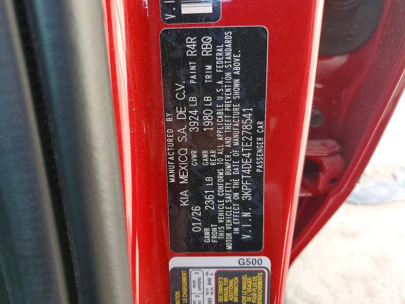 Продаж на аукціоні авто 2026 Kia K4, vin: 3KPFT4DE4TE278541, номер лоту: 56428466