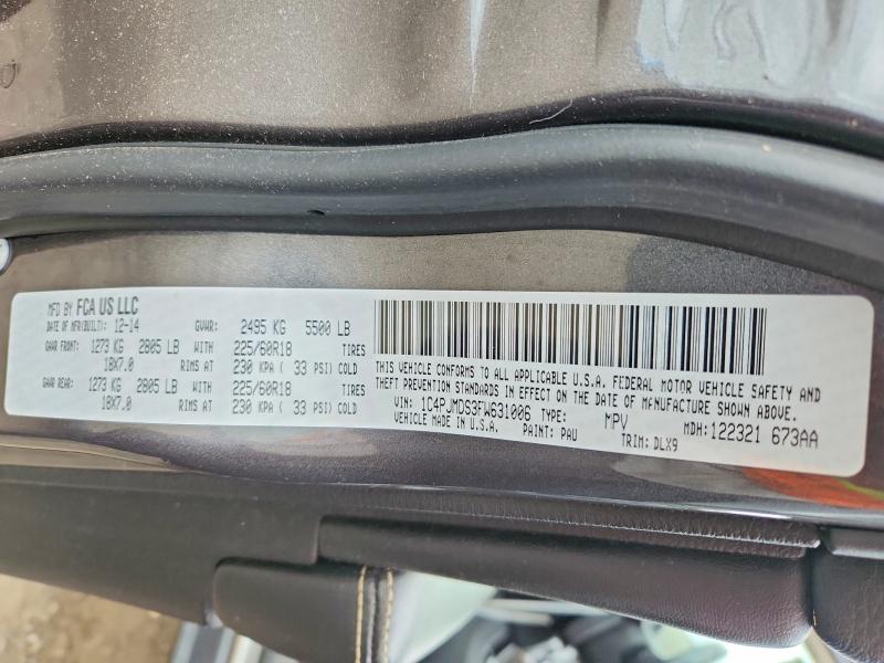 54697486 :رقم المزاد ، 1C4PJMDS3FW631006 vin ، 2015 Jeep Cherokee مزاد بيع
