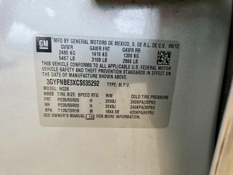 Продажа на аукционе авто 2012 Cadillac Srx, vin: 3GYFNBE3XCS635292, номер лота: 59111216