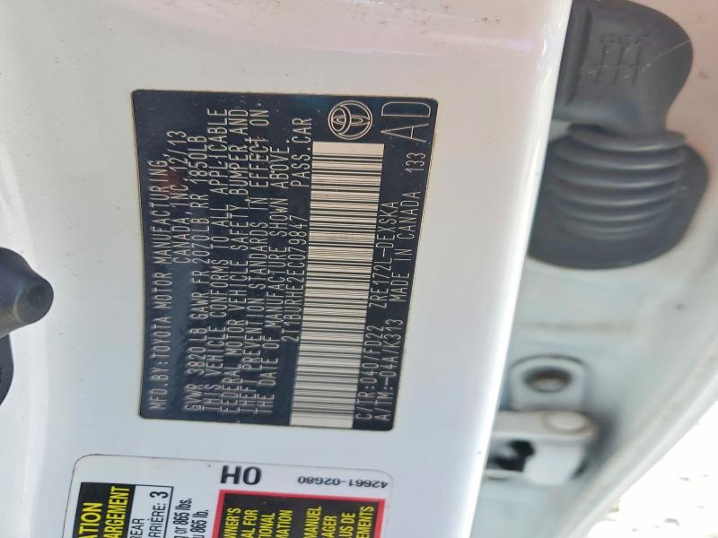 58828286 :رقم المزاد ، 2T1BURHE2EC079847 vin ، 2014 Toyota Corolla مزاد بيع