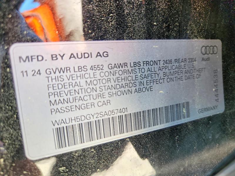 58431096 :رقم المزاد ، WAUH5DGY2SA057401 vin ، 2025 Audi S3 مزاد بيع
