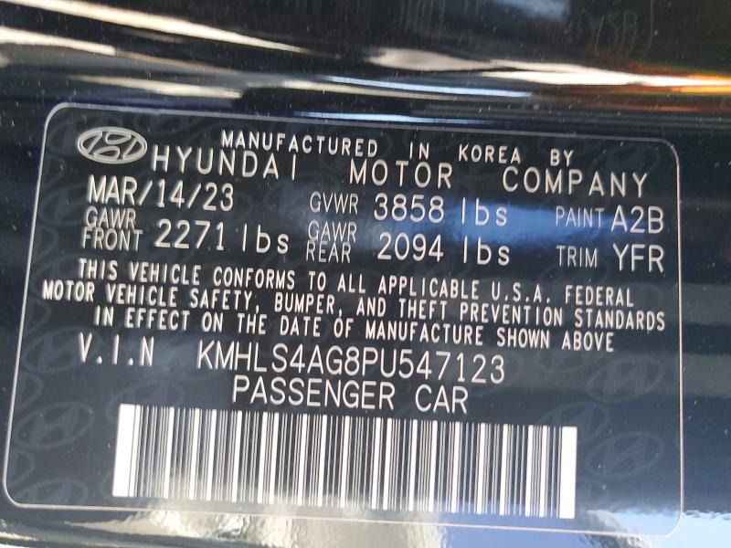 58509536 :رقم المزاد ، KMHLS4AG8PU547123 vin ، 2023 Hyundai Elantra مزاد بيع