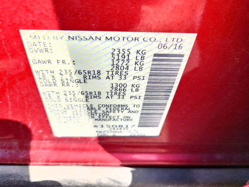 Продаж на аукціоні авто 2016 Nissan Murano Hybrid, vin: 5N1CZ2MG9GN150817, номер лоту: 57884596