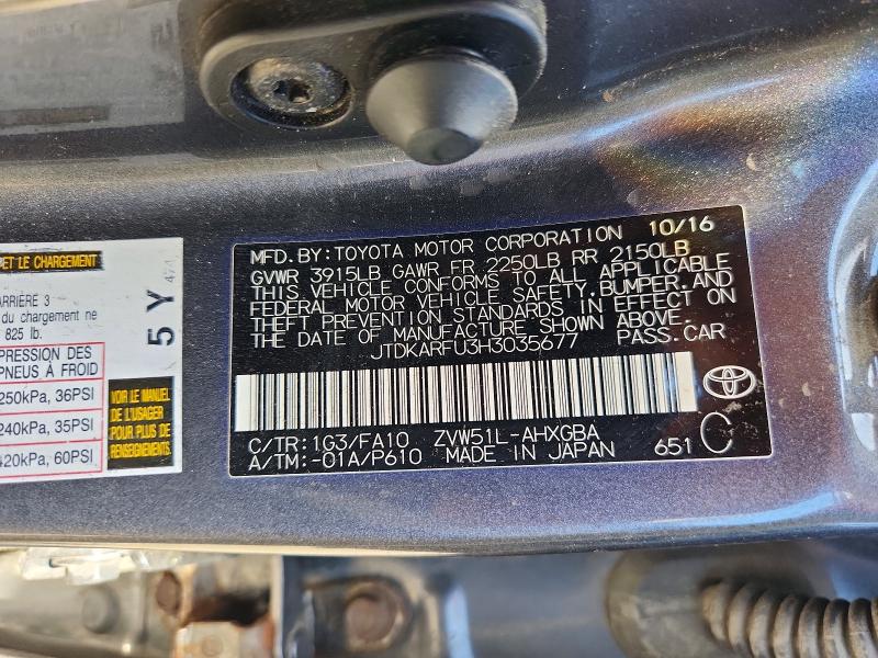 Продаж на аукціоні авто 2017 Toyota Prius, vin: JTDKARFU3H3035677, номер лоту: 55814966