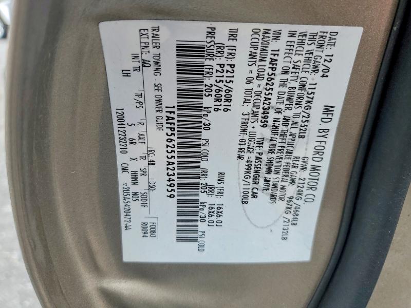 Продажа на аукционе авто 2005 Ford Taurus, vin: 1FAFP56255A234959, номер лота: 56361656
