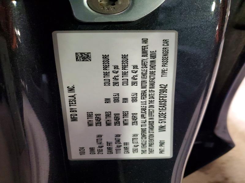 58620826 :رقم المزاد ، 5YJ3E1EAXSF879842 vin ، 2025 Tesla Model 3 مزاد بيع