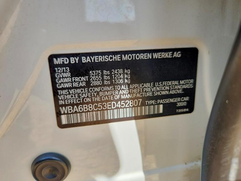 Продажа на аукционе авто 2014 Bmw 640, vin: WBA6B8C53ED452807, номер лота: 58833226