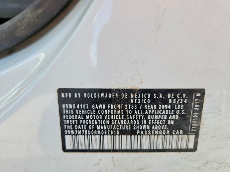 Продажа на аукционе авто 2024 Volkswagen Jetta, vin: 3VW7M7BU0RM097915, номер лота: 55337126