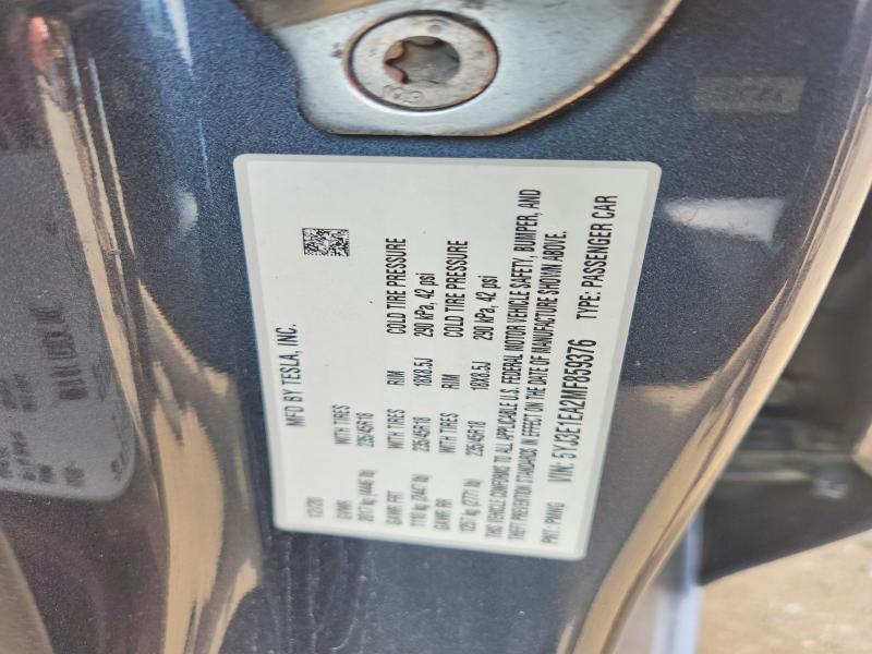 2021 Tesla Model 3 მანქანა იყიდება აუქციონზე, vin: 5YJ3E1EA2MF859376, აუქციონის ნომერი: 57785466