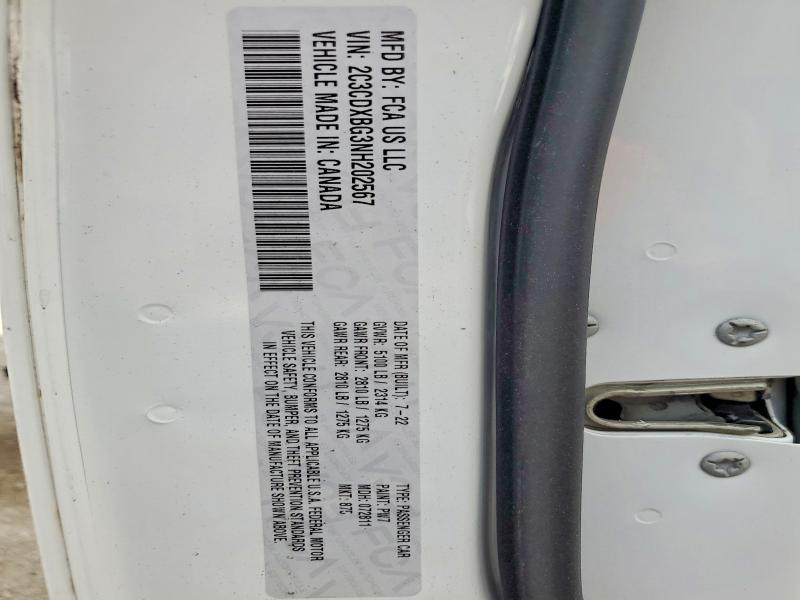 58299576 :رقم المزاد ، 2C3CDXBG3NH202567 vin ، 2022 Dodge Charger مزاد بيع