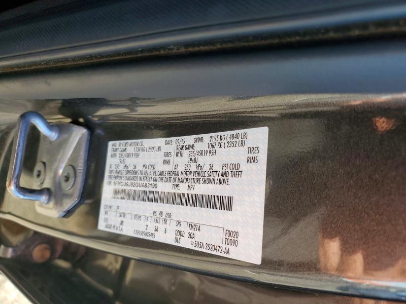 Aukcja sprzedaży 2016 Ford Escape, vin: 1FMCU9J92GUA83190, numer aukcji: 57021566