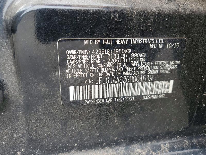 55597826 :رقم المزاد ، JF1GJAA62GH004539 vin ، 2016 Subaru Impreza مزاد بيع
