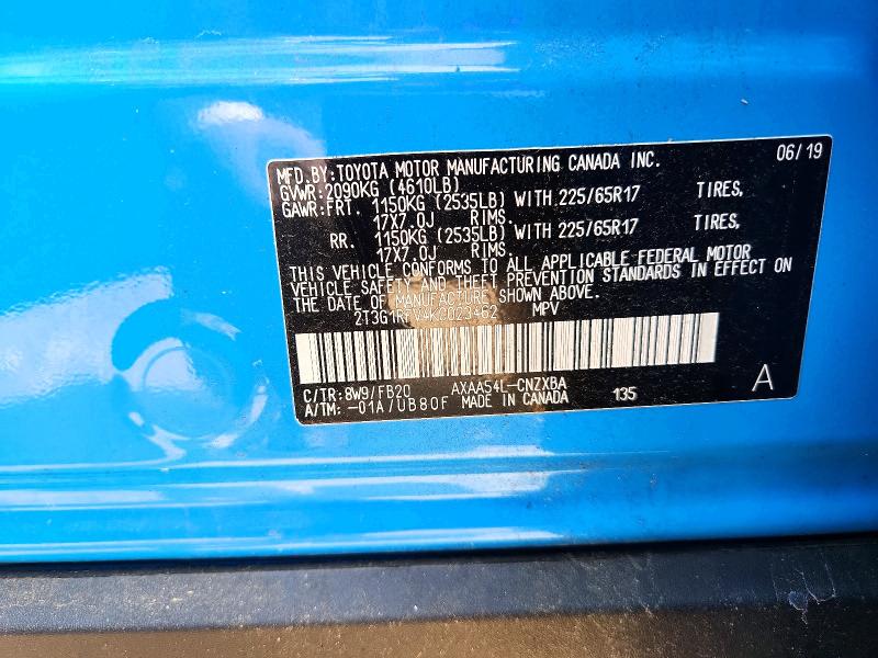 Aukcja sprzedaży 2019 Toyota Rav4, vin: 2T3G1RFV4KC023462, numer aukcji: 57035096