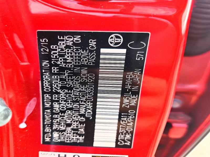 Продаж на аукціоні авто 2016 Toyota Prius, vin: JTDKARFU7G3501920, номер лоту: 57271136