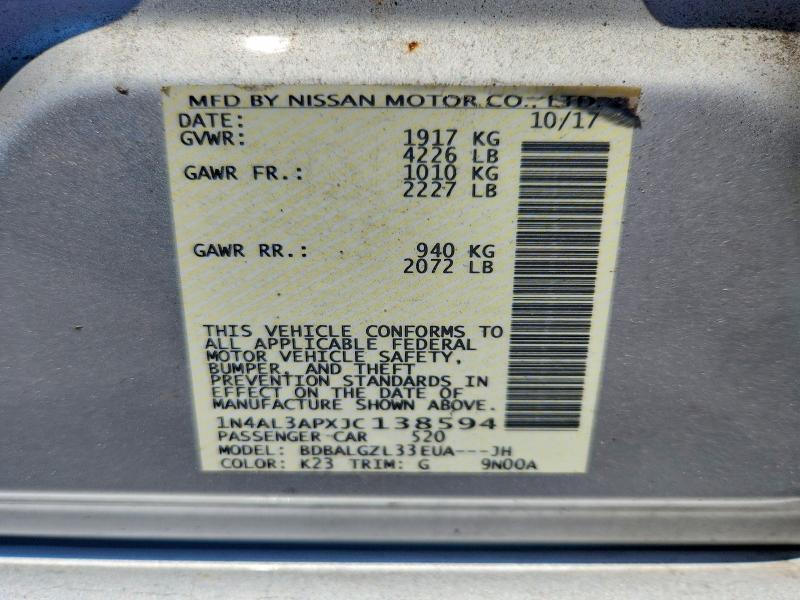 Aukcja sprzedaży 2018 Nissan Altima, vin: 1N4AL3APXJC138594, numer aukcji: 85625445