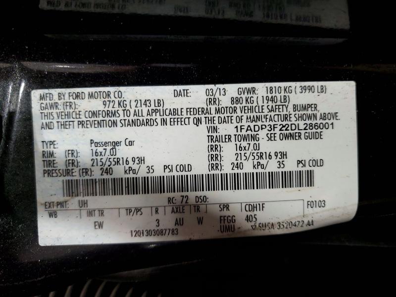 2013 Ford Focus მანქანა იყიდება აუქციონზე, vin: 1FADP3F22DL286001, აუქციონის ნომერი: 57644146