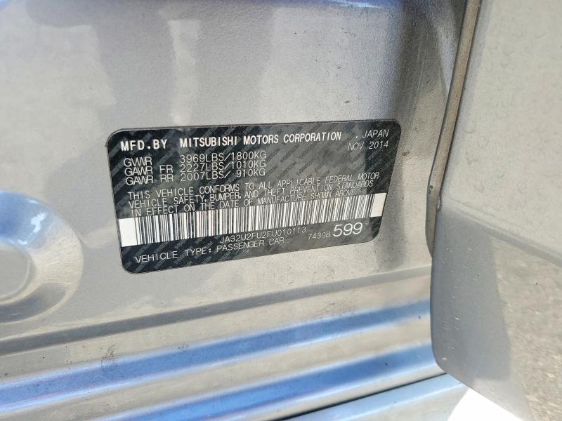 2015 Mitsubishi Lancer მანქანა იყიდება აუქციონზე, vin: JA32U2FU2FU010113, აუქციონის ნომერი: 57133416