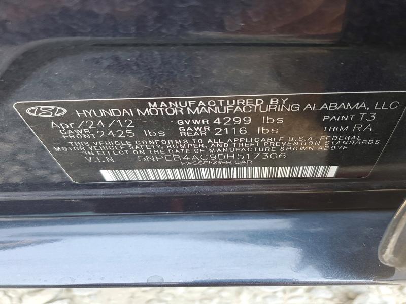 Aukcja sprzedaży 2013 Hyundai Sonata, vin: 5NPEB4AC9DH517306, numer aukcji: 57776476