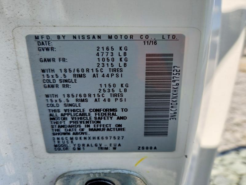 Продажа на аукционе авто 2017 Nissan Nv200, vin: 3N6CM0KNXHK697527, номер лота: 58523006