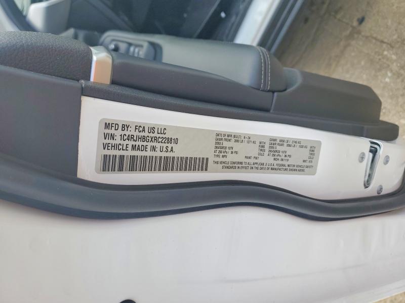 57837306 :رقم المزاد ، 1C4RJHBGXRC228810 vin ، 2024 Jeep Grand Cherokee مزاد بيع