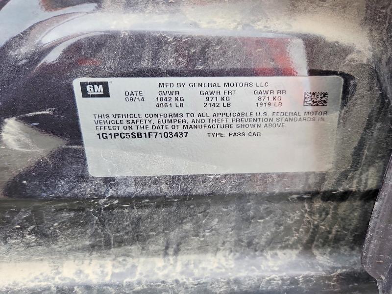 Продажа на аукционе авто 2015 Chevrolet Cruze, vin: 1G1PC5SB1F7103437, номер лота: 57270976